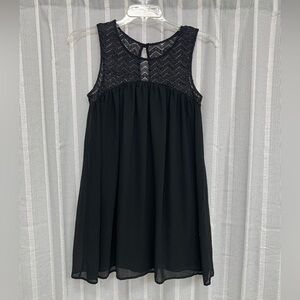 Black Lace Flowy‎ Dress Tunic Size Small